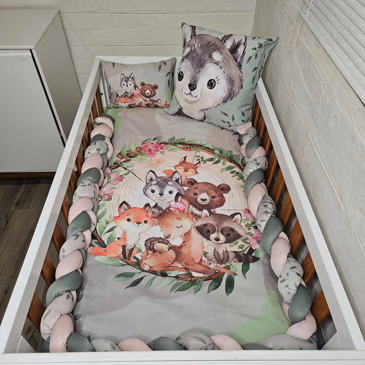 Boho Sage Woodlands cot linen