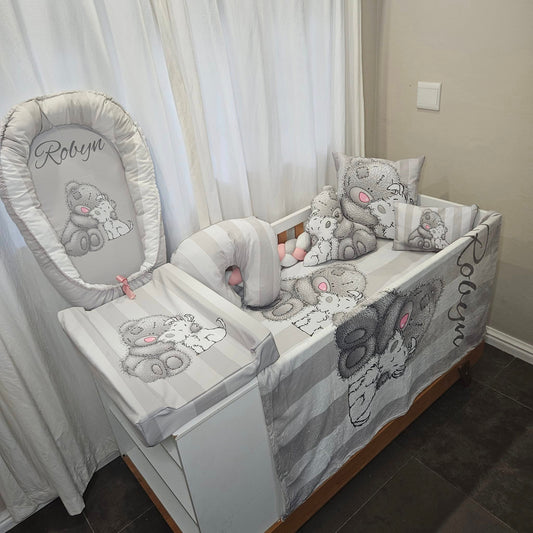 Pink Nose Grey strips Tatty Teddy Baby Nest