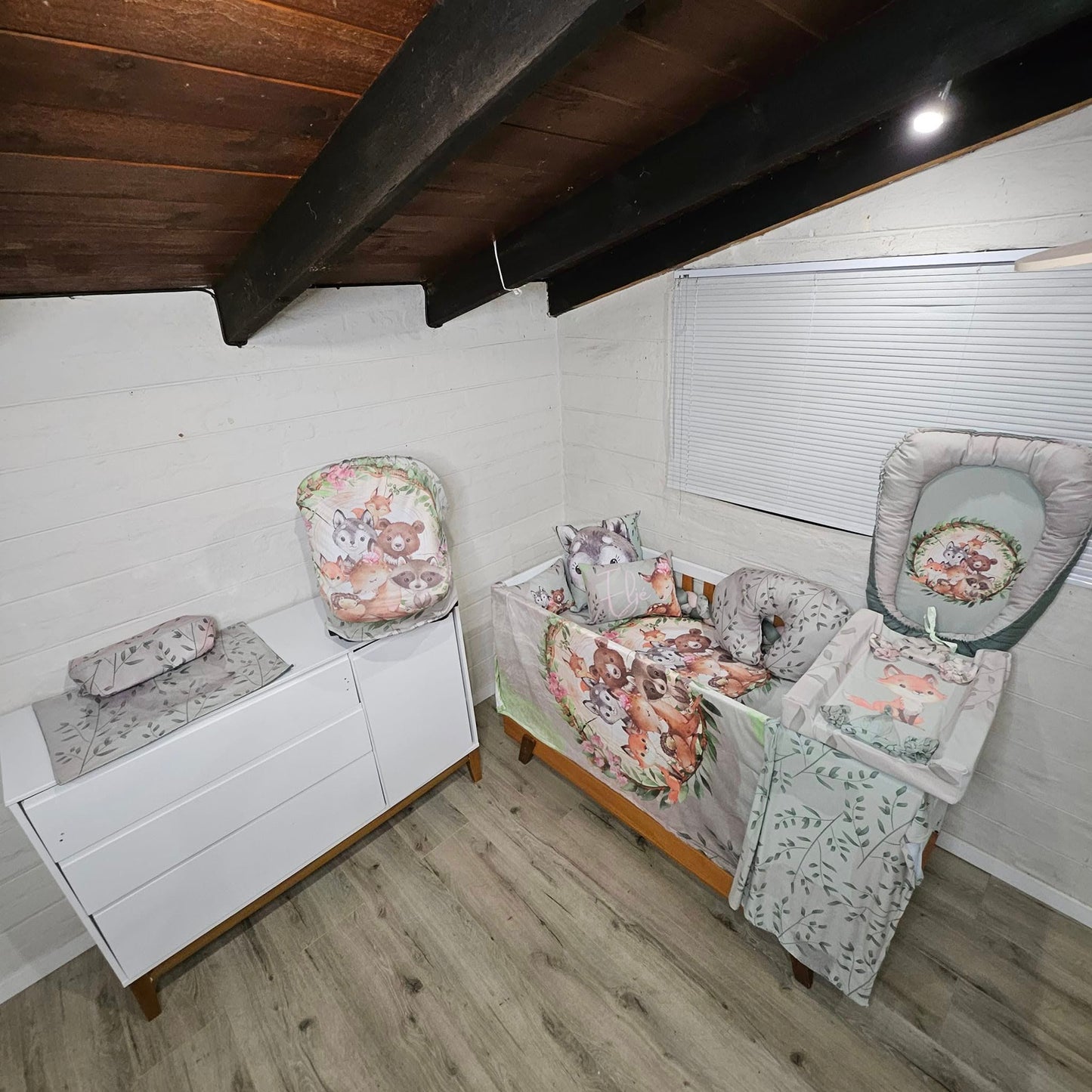 Boho Sage Woodlands cot linen