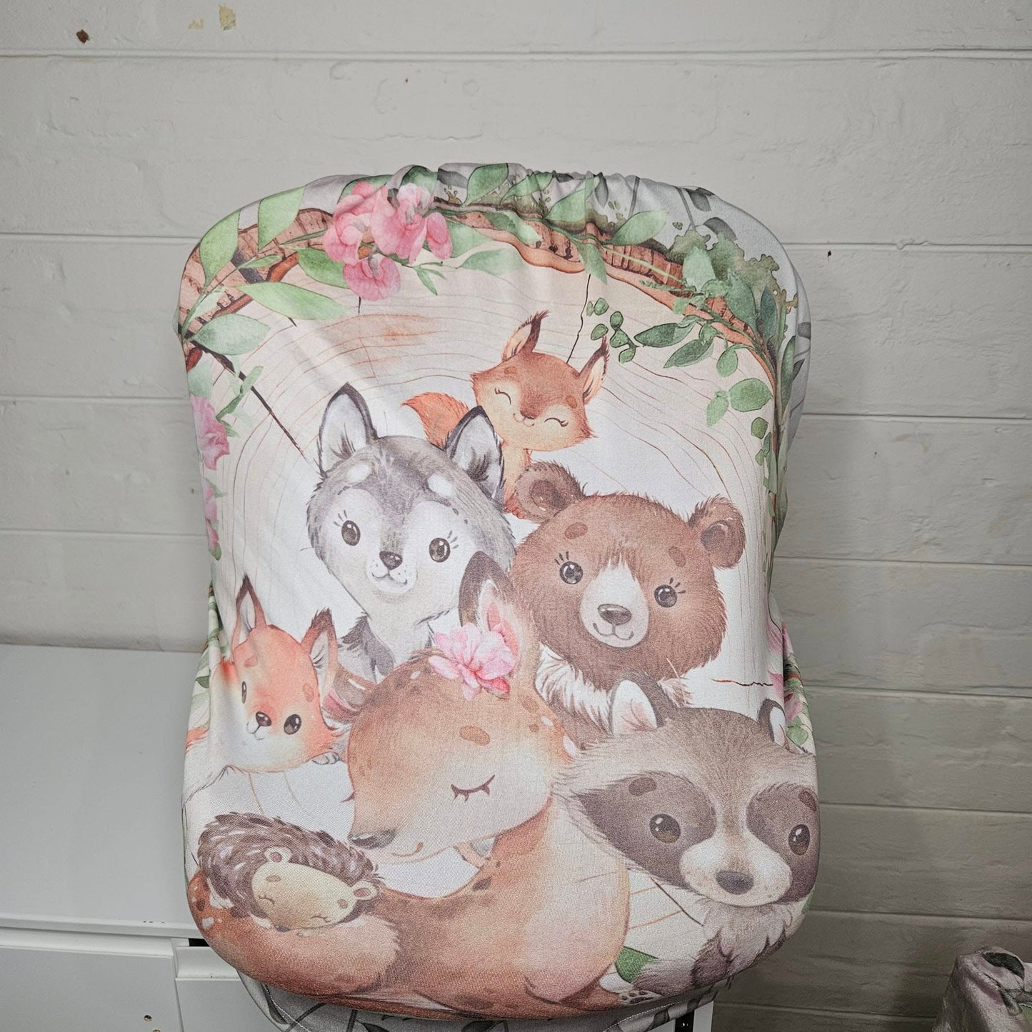 Boho Sage Woodlands car seat cover