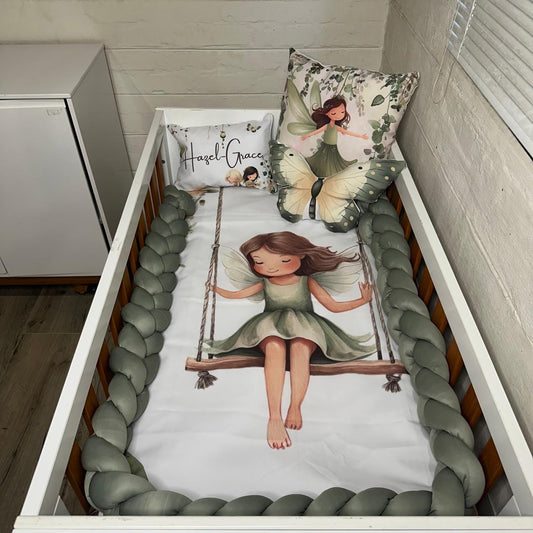 Green Forest Fairy Wonderland 🧚♀️ 🧚♂️ cot linen