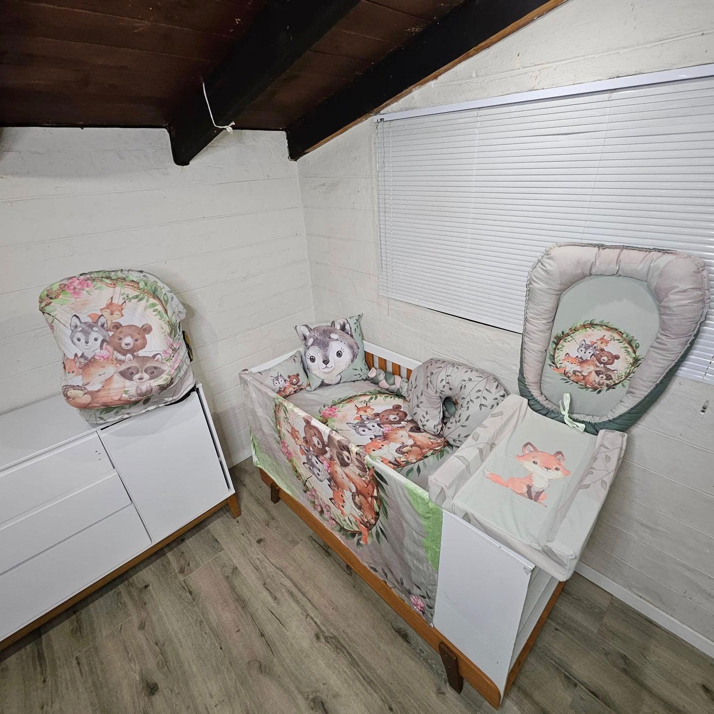 Boho Sage Woodlands cot linen