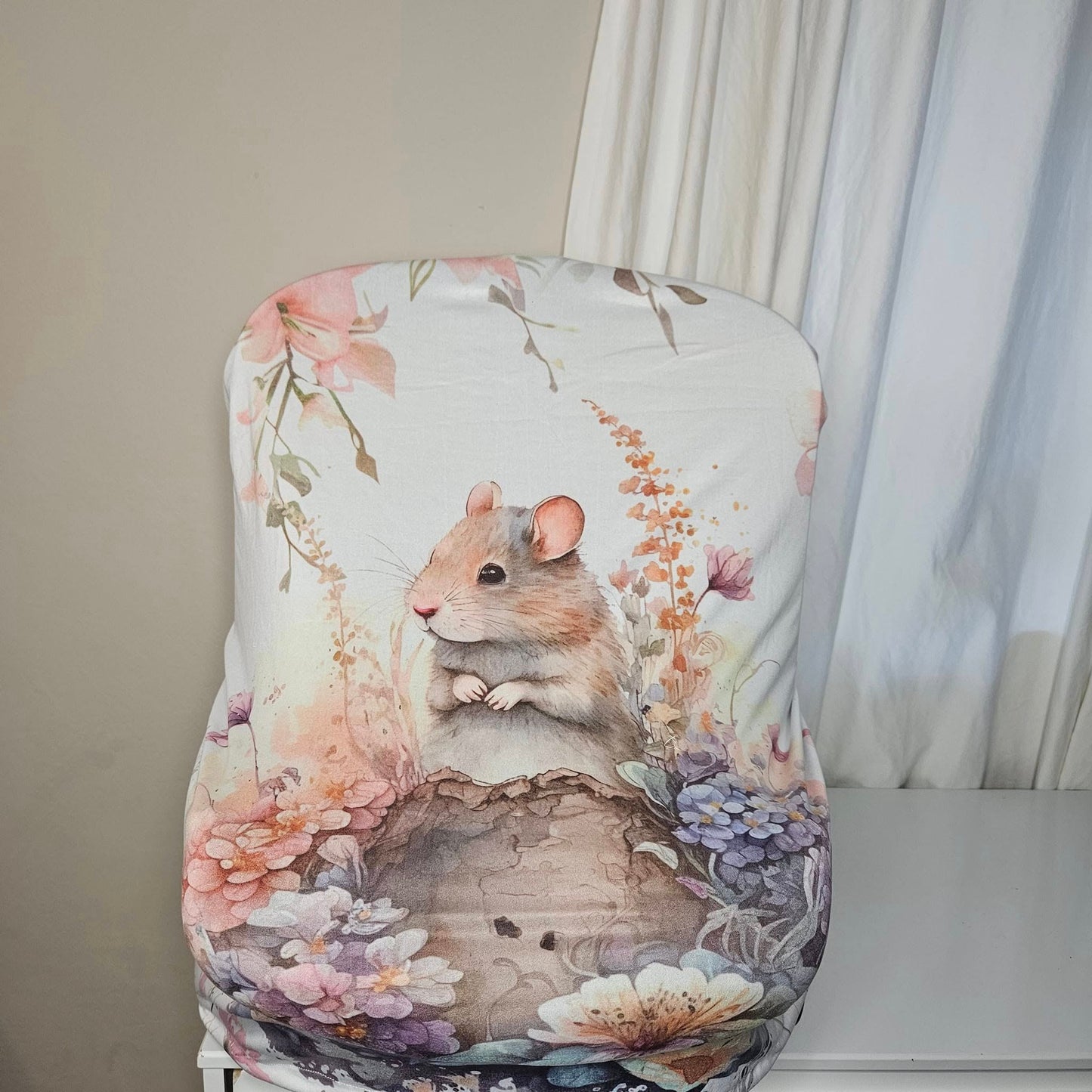Custom Printed Field Flower Mice  cot linen