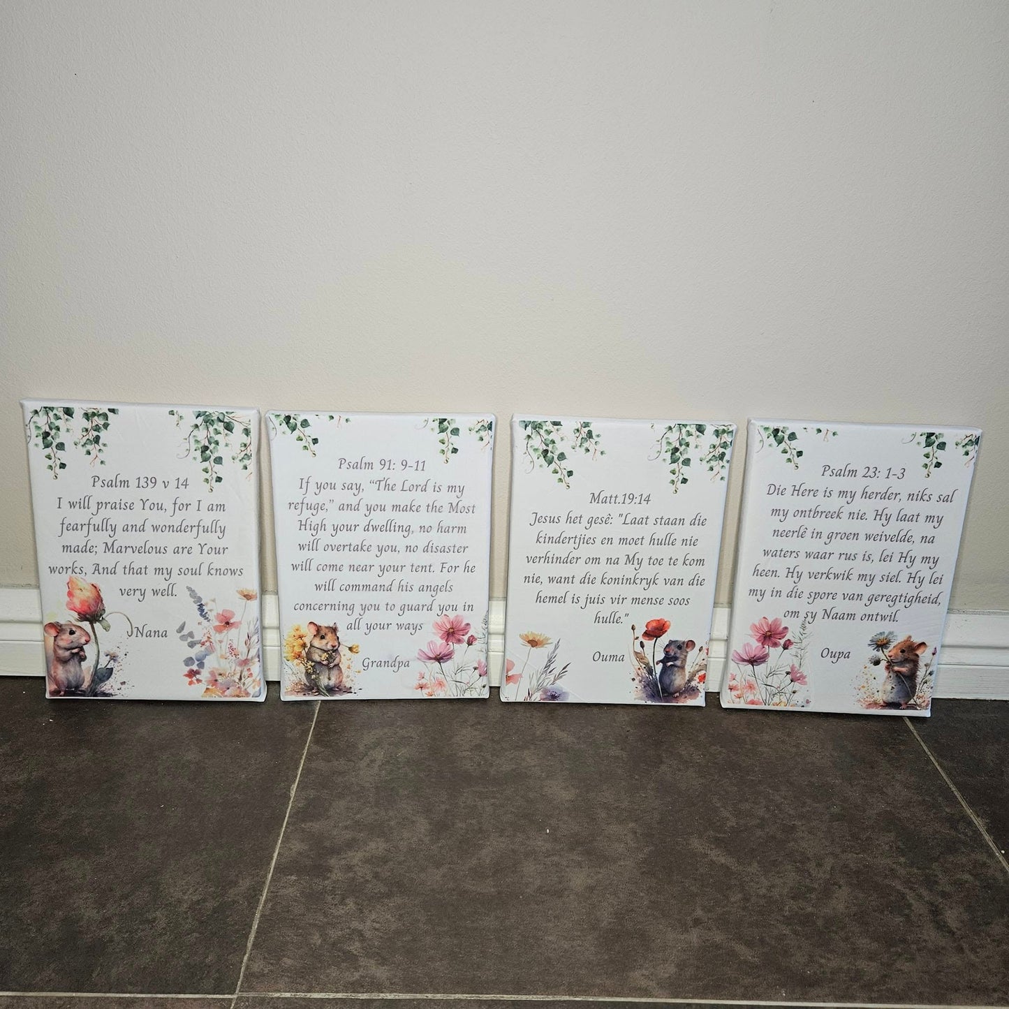 Custom Printed Field Flower Mice  cot linen