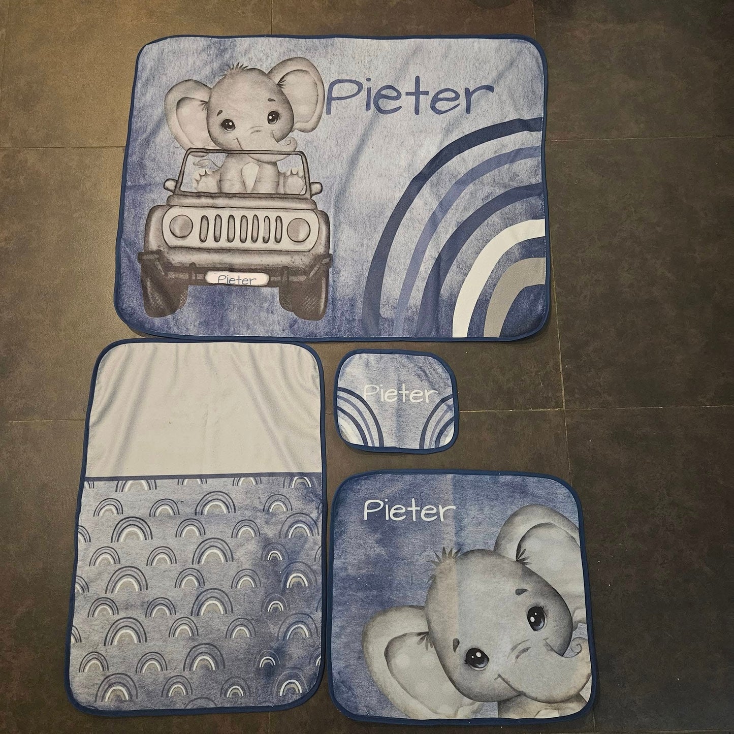 Navy and Steel Blue Jeep Ellie  toweling set