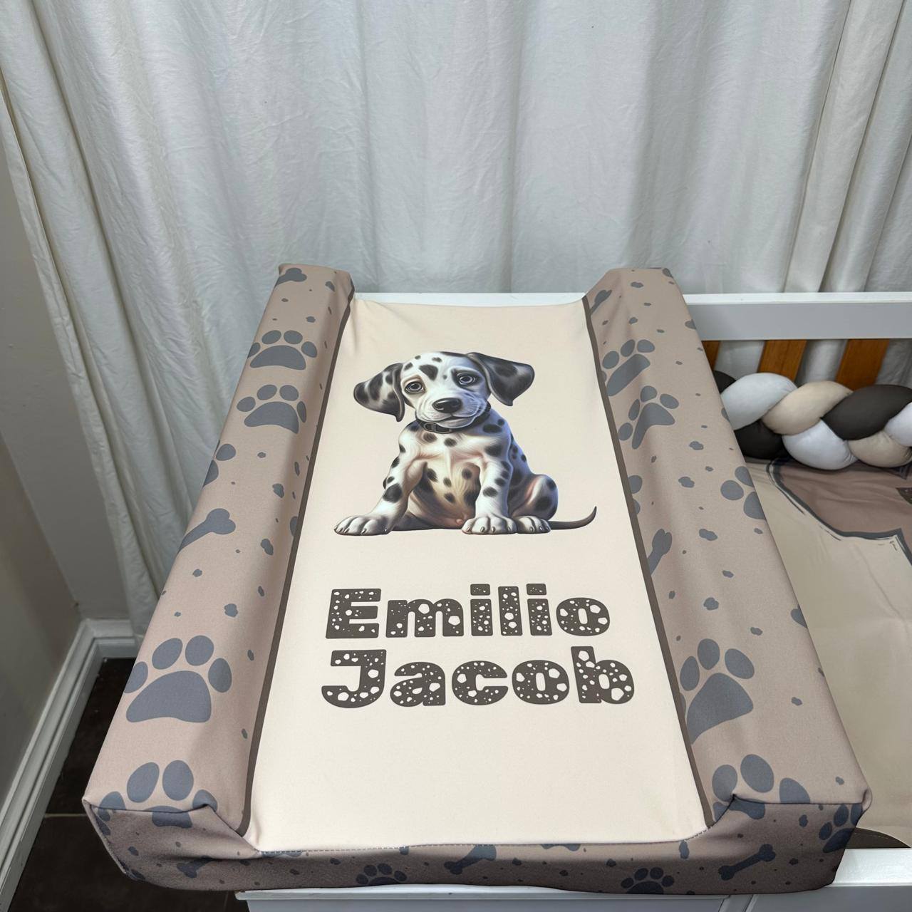 The real Pawsum Patrol cot linen