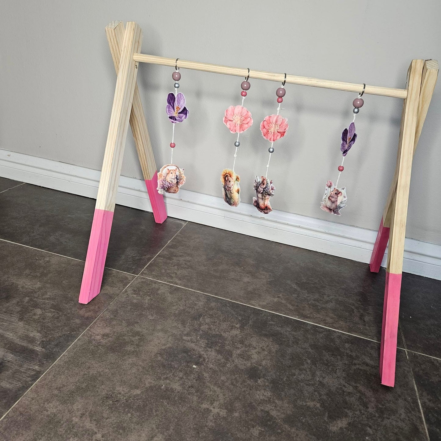 Custom Printed Field Flower Mice  cot linen