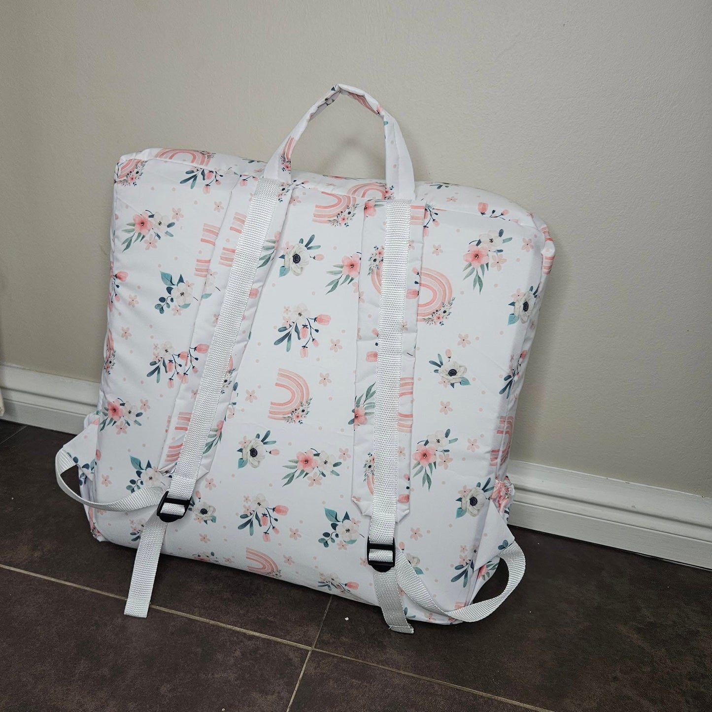 Pastel Boho Floral Rainbow cot linen