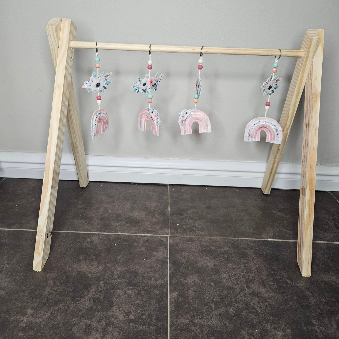 Pastel Boho Floral Rainbow cot linen