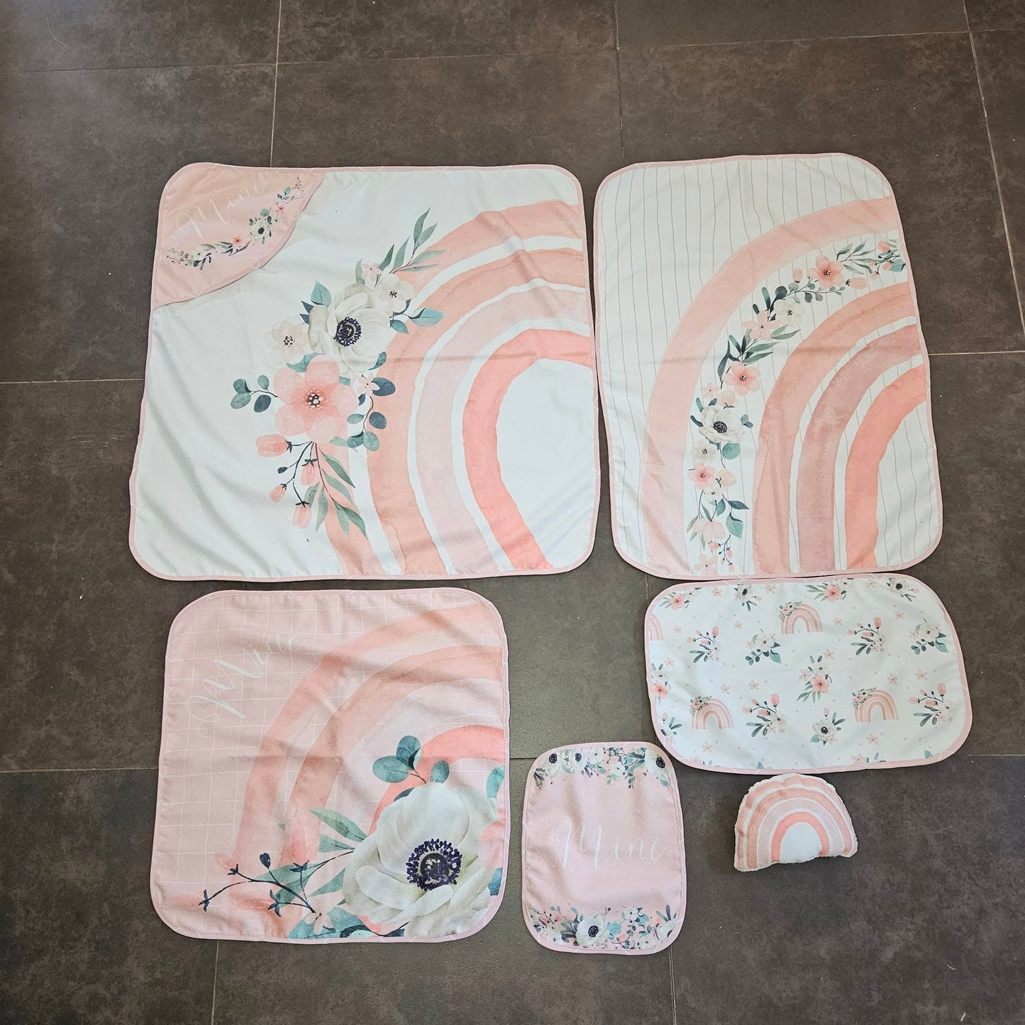 Pastel Boho Floral Rainbow Toweling Set