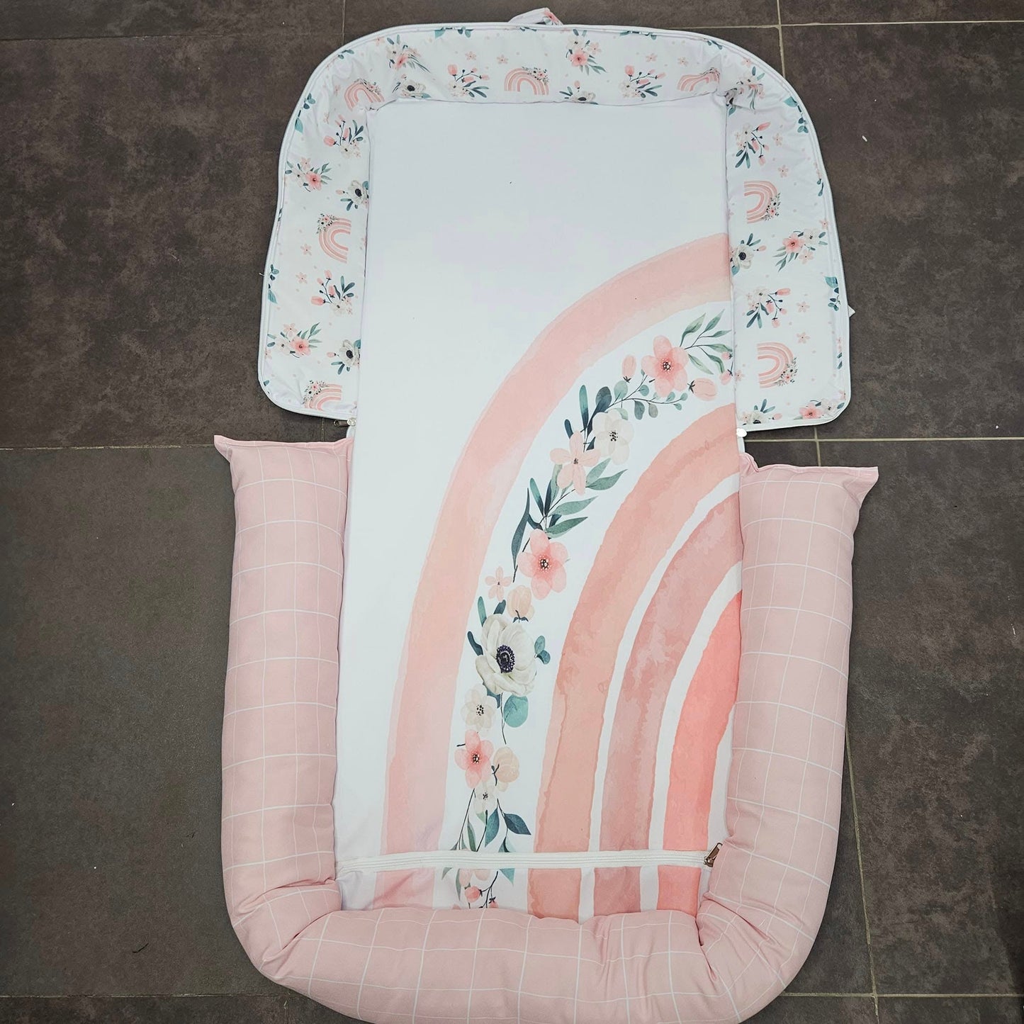 Pastel Boho Floral Rainbow cot linen