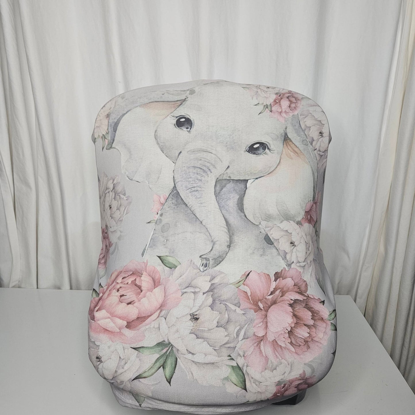 Grey Peony Floral Ellie car seat cover