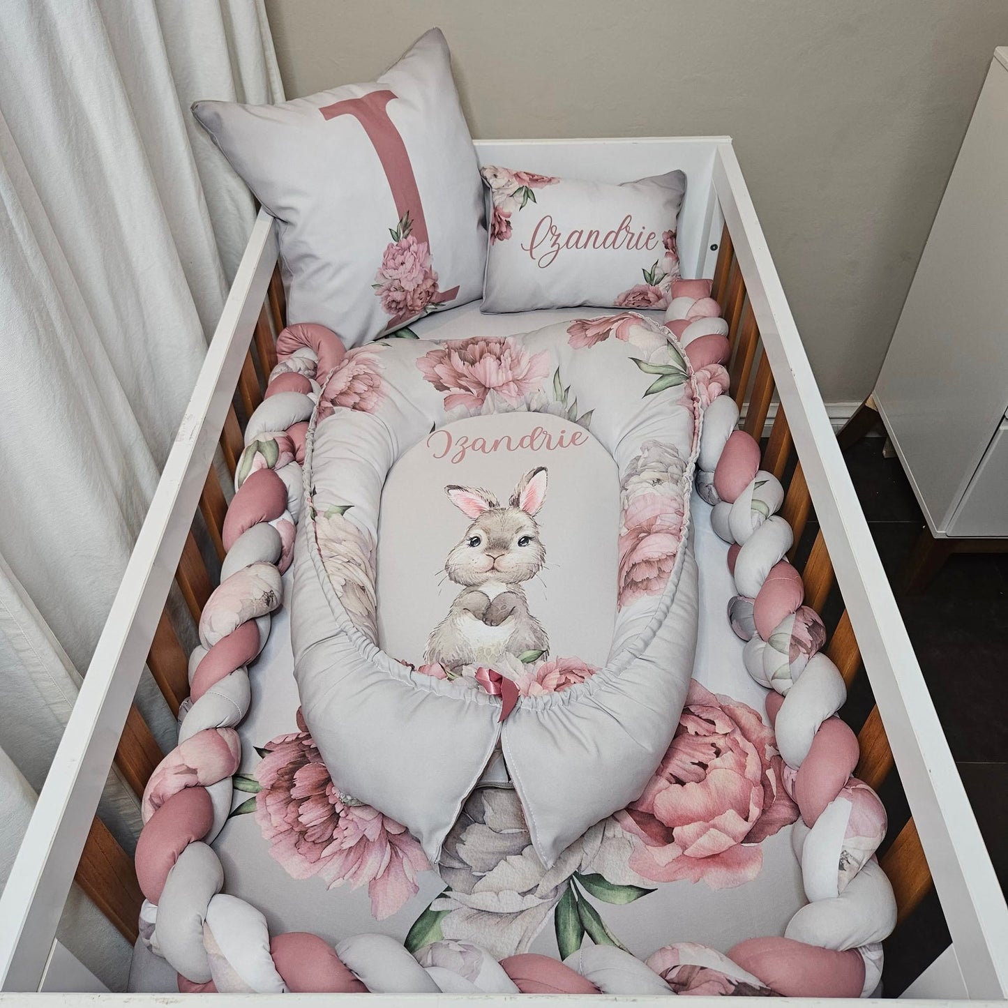 Silver Bunny cot linen