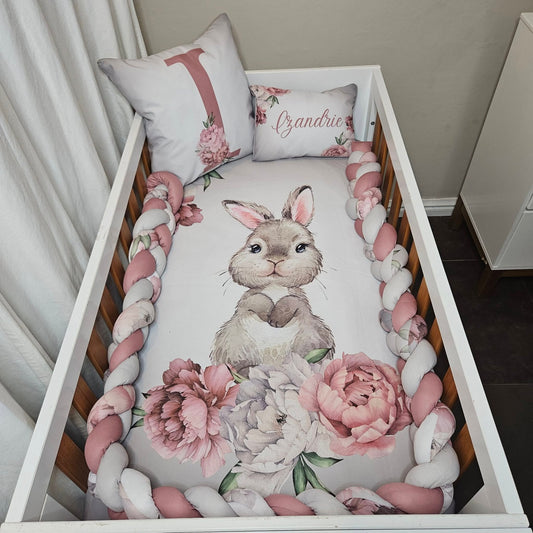 Silver Bunny cot linen