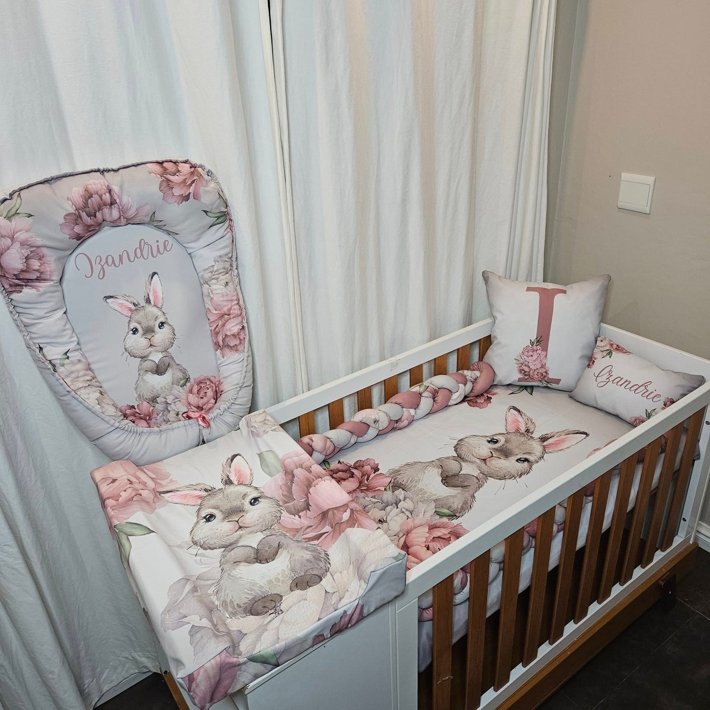Silver Bunny cot linen