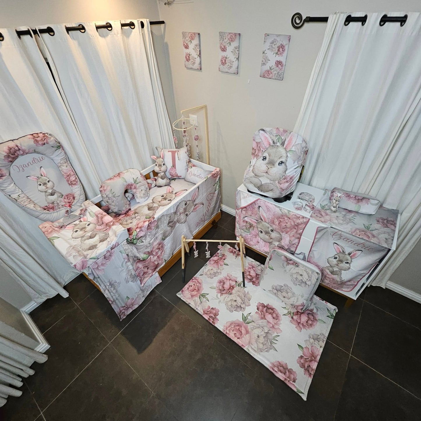 Silver Bunny cot linen