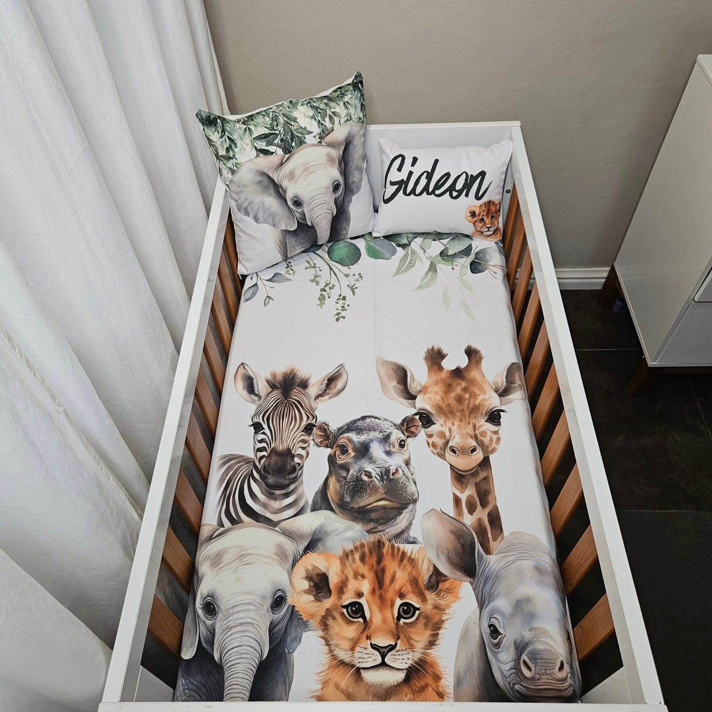 Ultimate Green Safari 2 cot linen