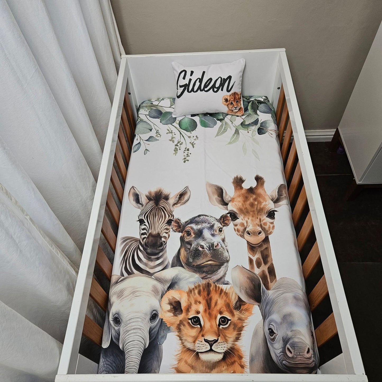 Ultimate Green Safari 2 cot linen