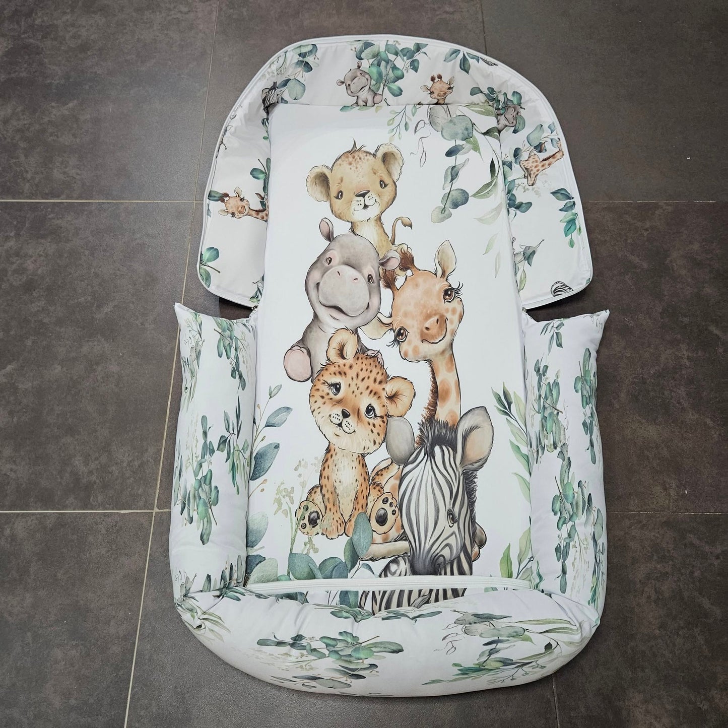 Olive Natural Safari cot linen