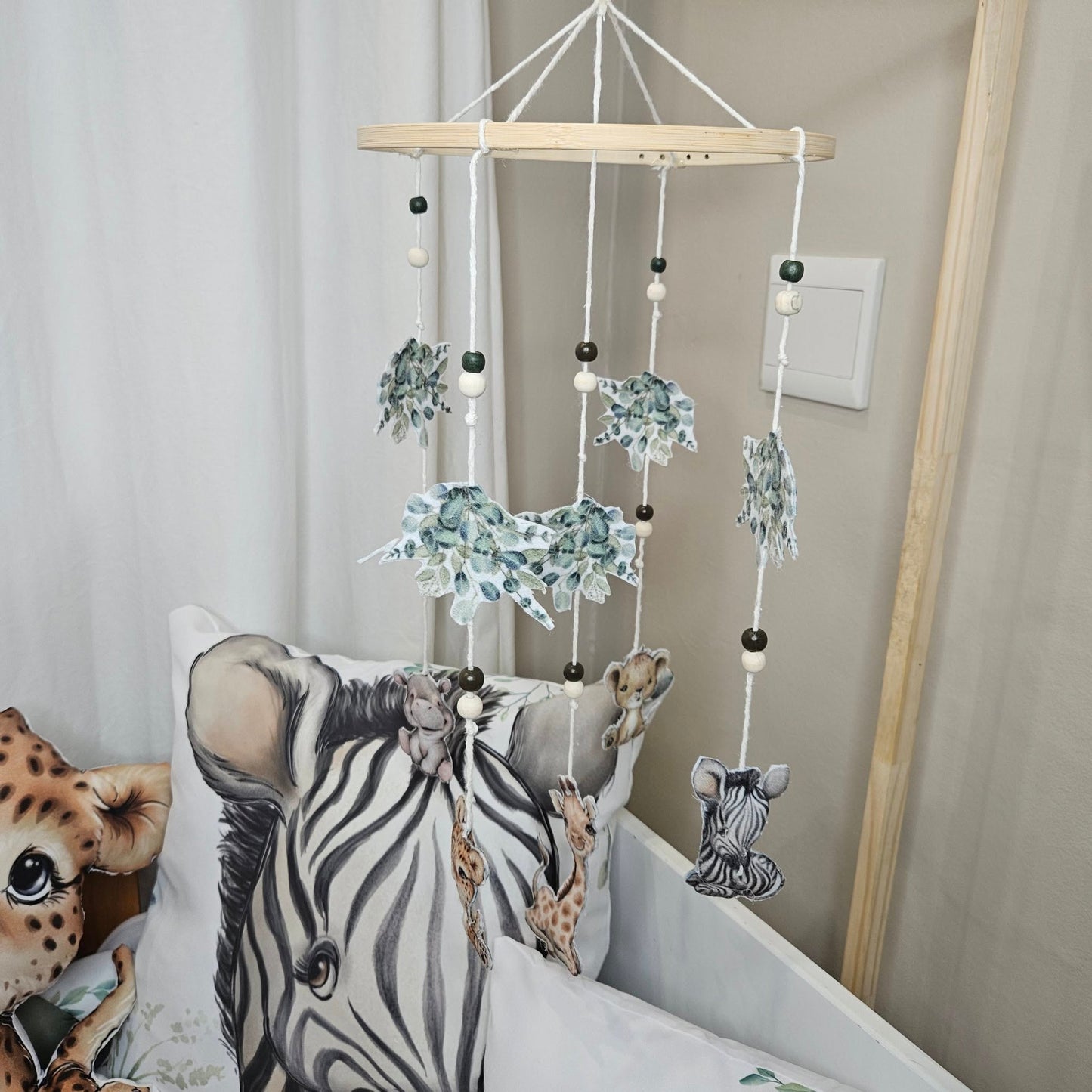 Olive Natural Safari cot linen