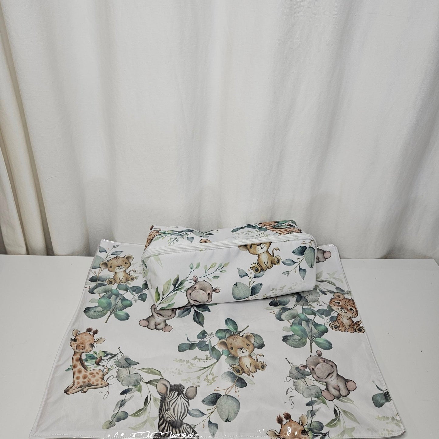 Olive Natural Safari cot linen