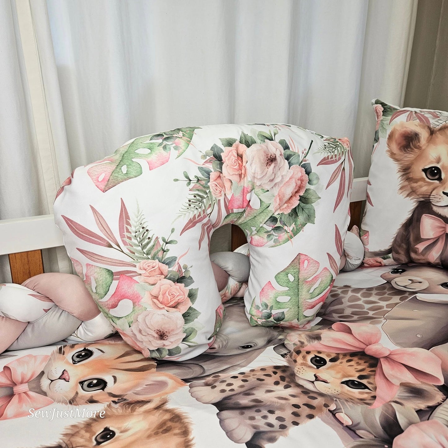 Pink Tropical Safari nursing pillow