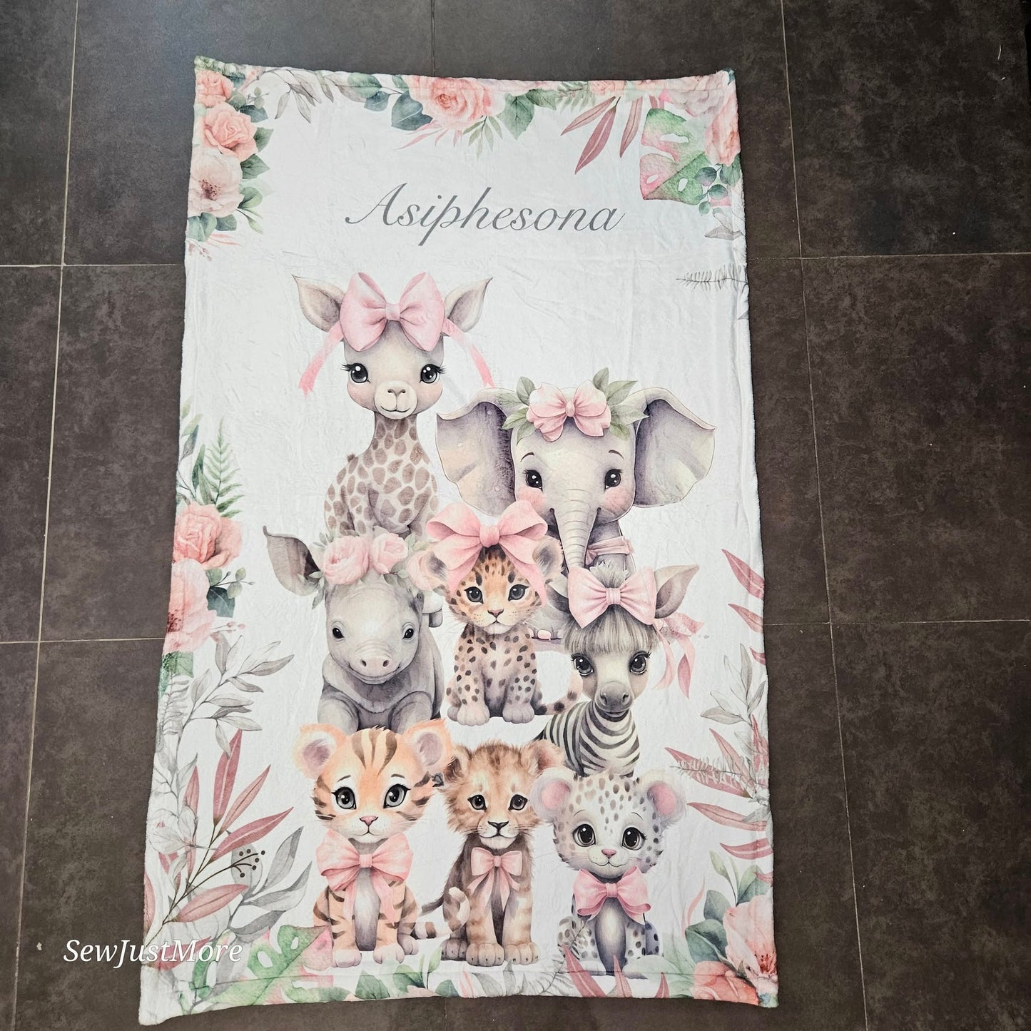 Pink Tropical Safari Fleece blanket