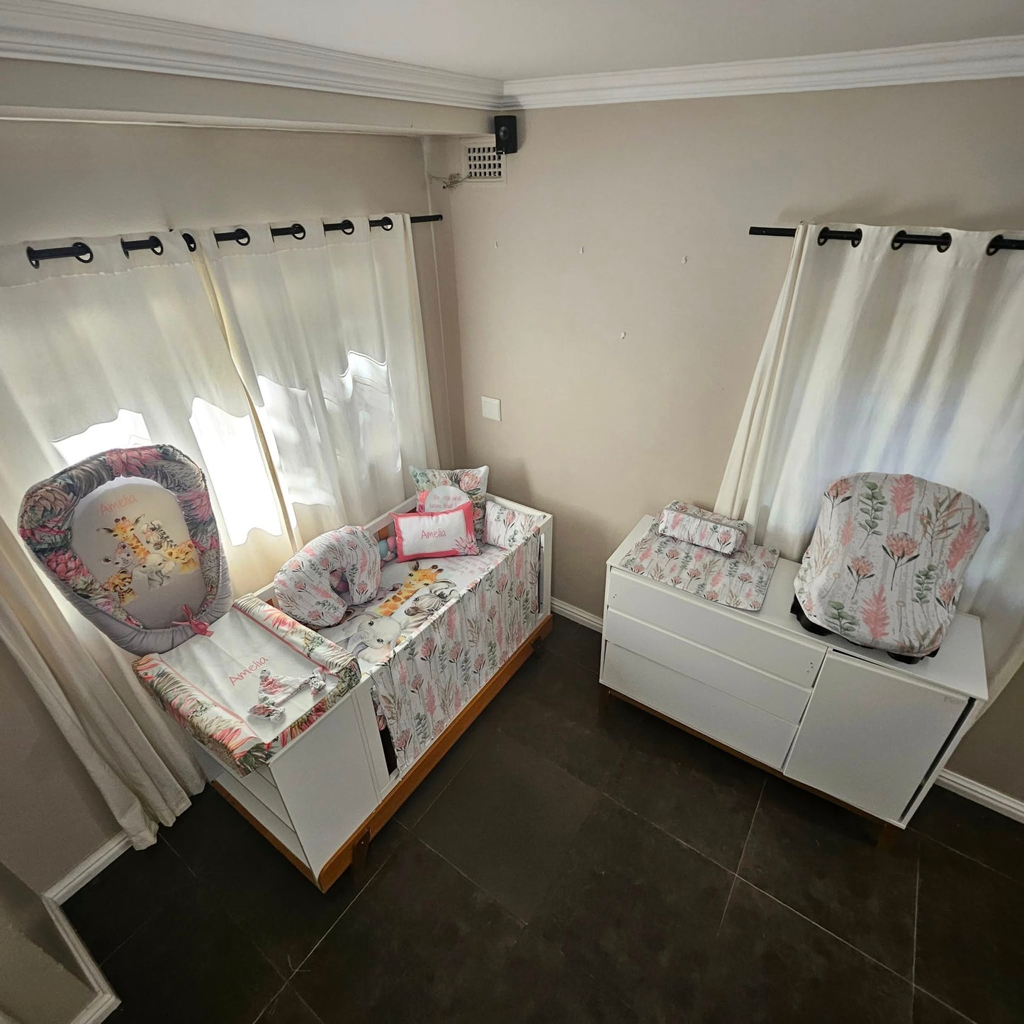 Karoo Fynbos Safari (Duck egg and Mint) cot linen