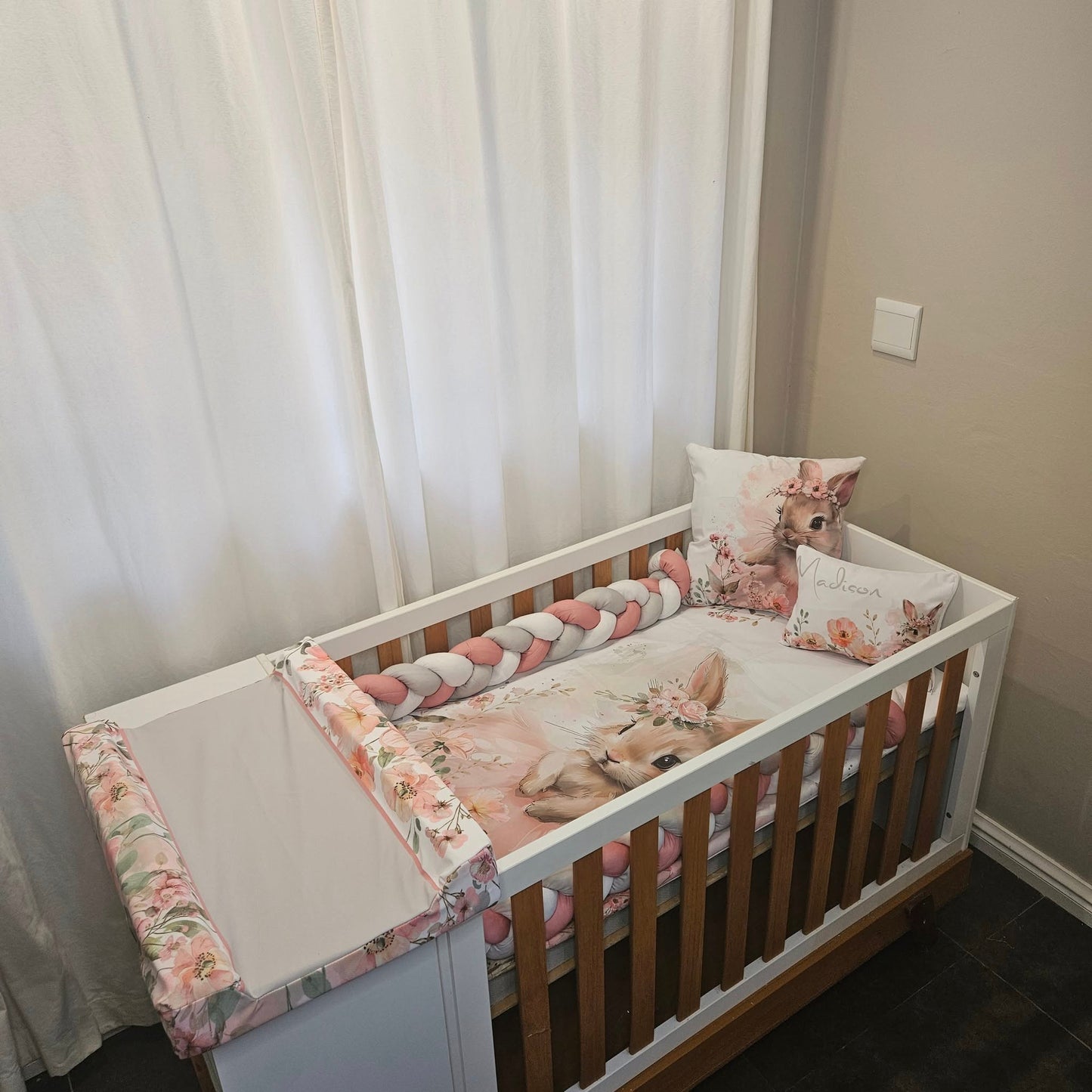Boho Floral Ballerina Bunny cot linen