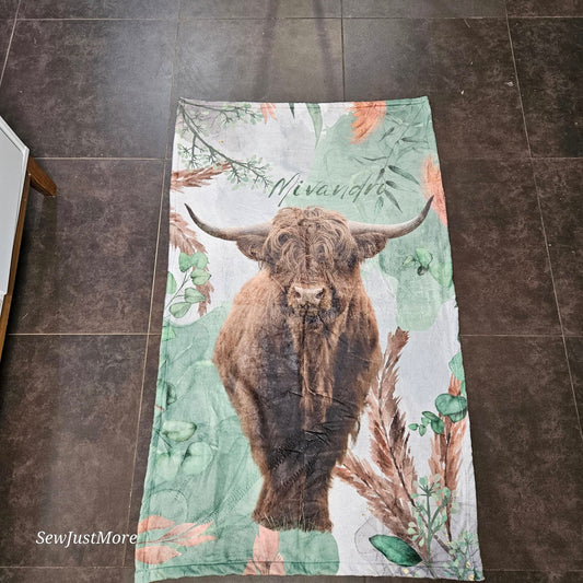The Highland cow Fleece Blanket