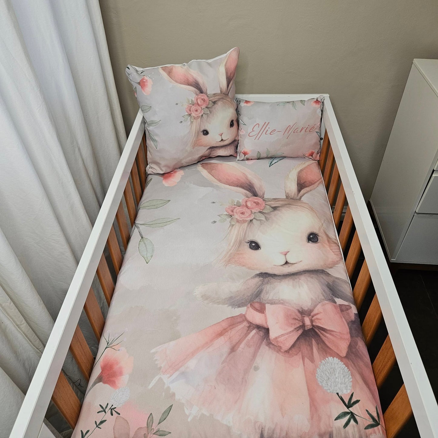 Cute Boho Bunny Ellie cot linen