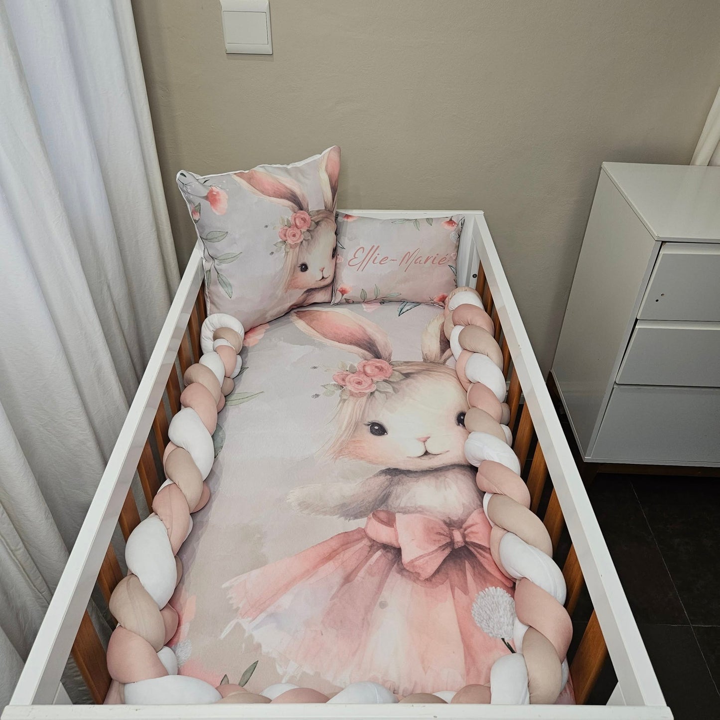 Cute Boho Bunny Ellie cot linen