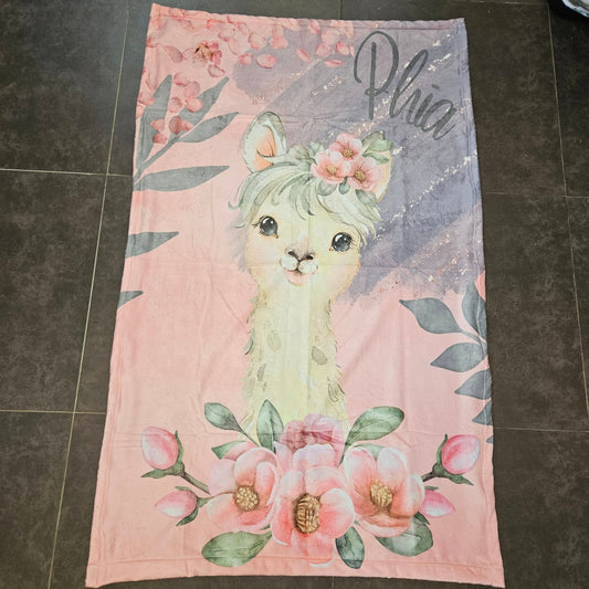 Boho Llama  Fleece Blanket