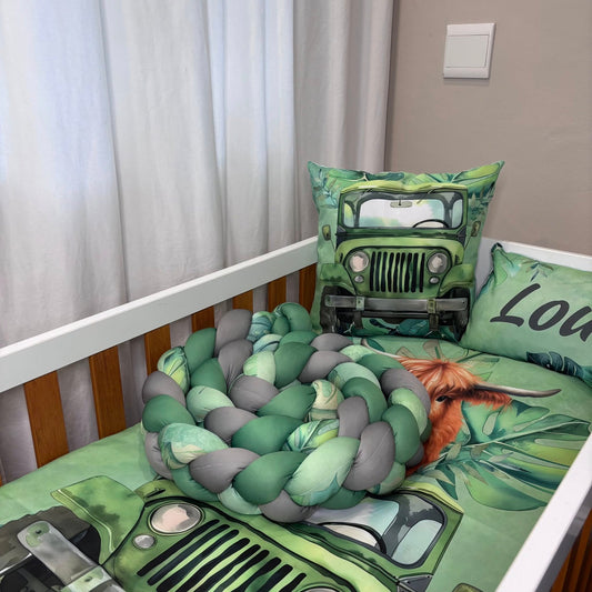 The Adventurous Highland Cow Cot Bumper