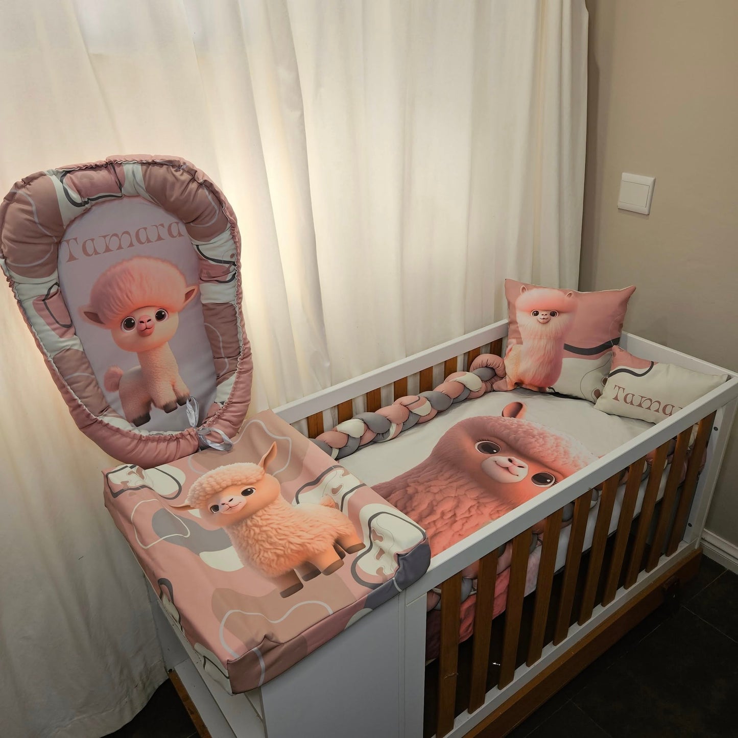 Funky Boho Llama cot linen