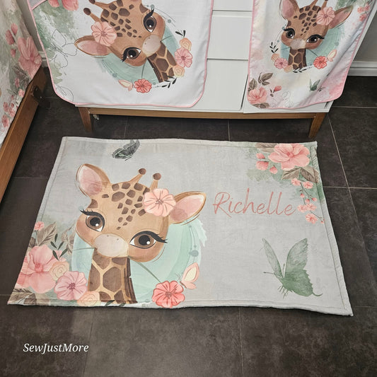 Rosy The Giraffe sage carpet