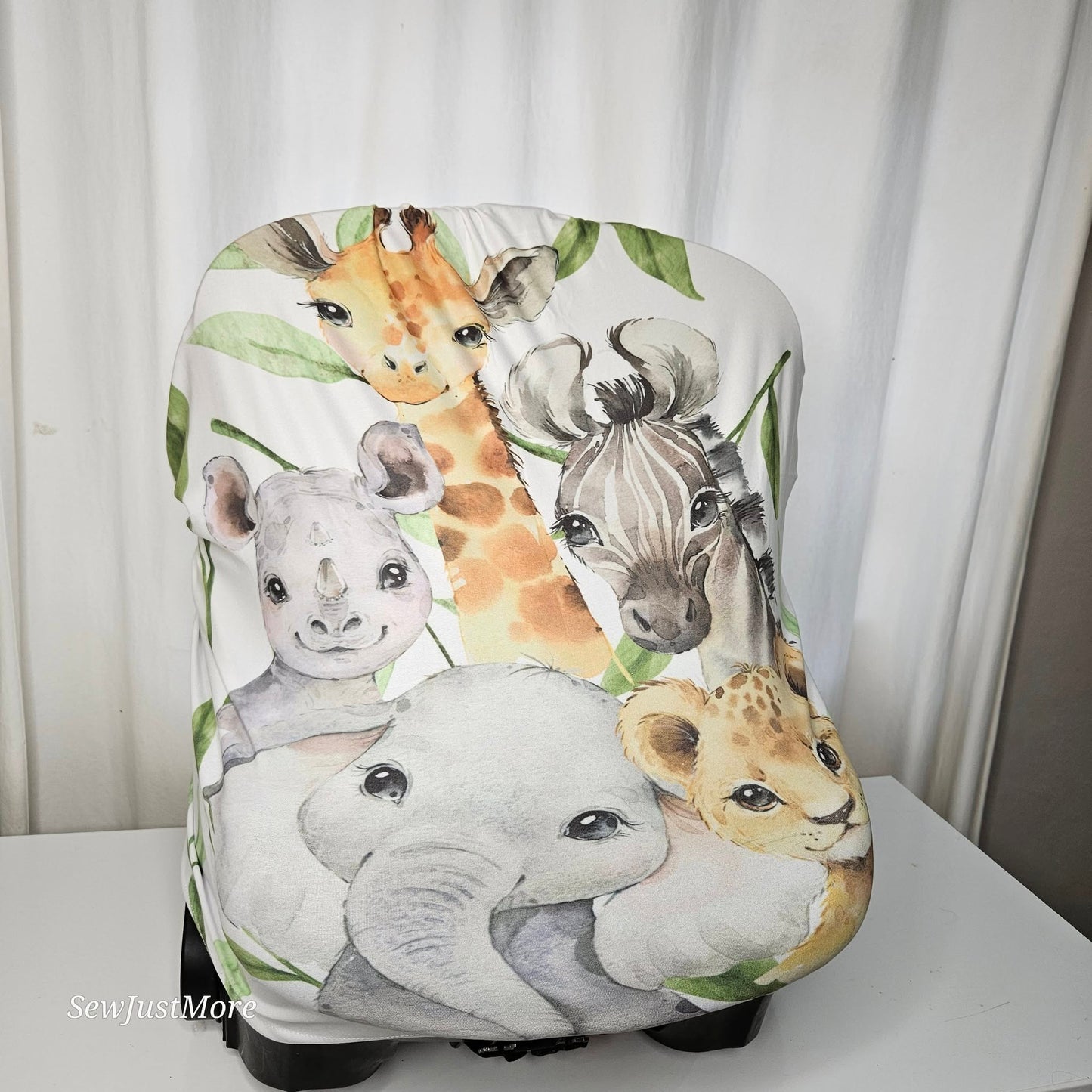 Green Leafy Safari cot linen