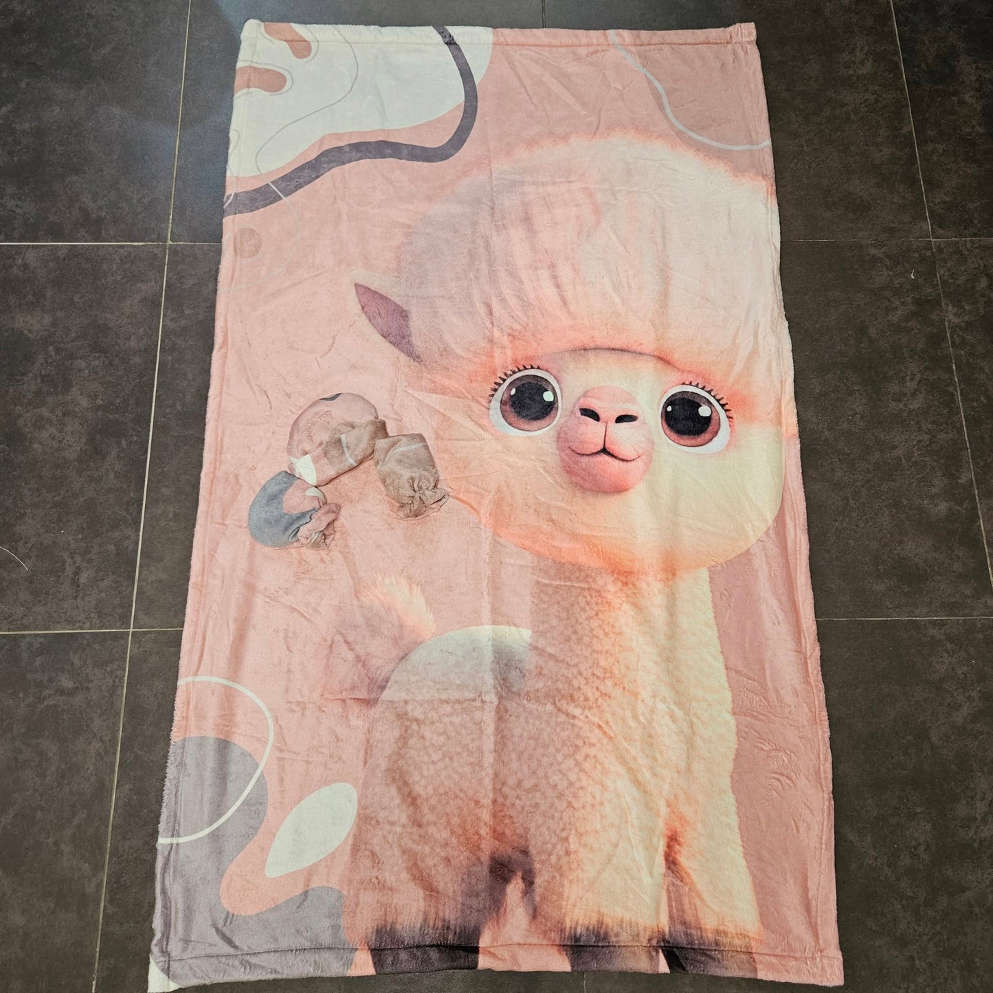 Funky Boho Llama Fleece Blanket
