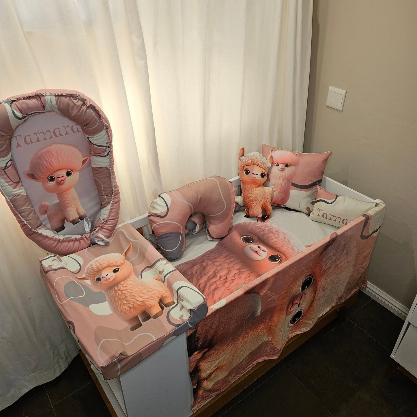 Funky Boho Llama cot linen
