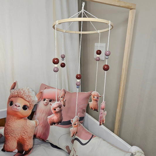 Funky Boho Llama Cot Mobile