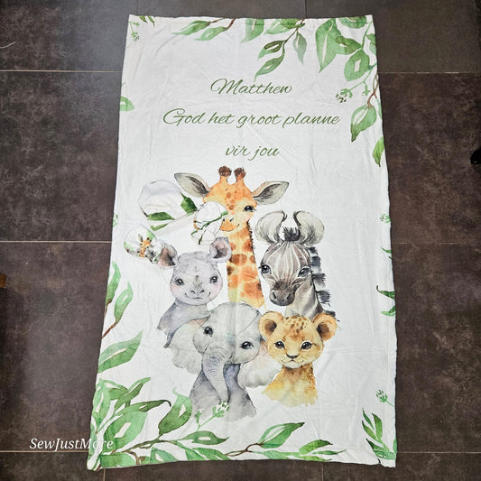 Green Leafy Safari  Fleece blanket