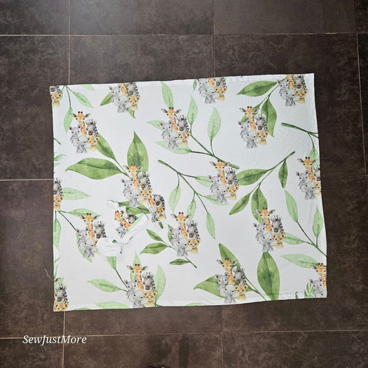 Green Leafy Safari  swaddle set