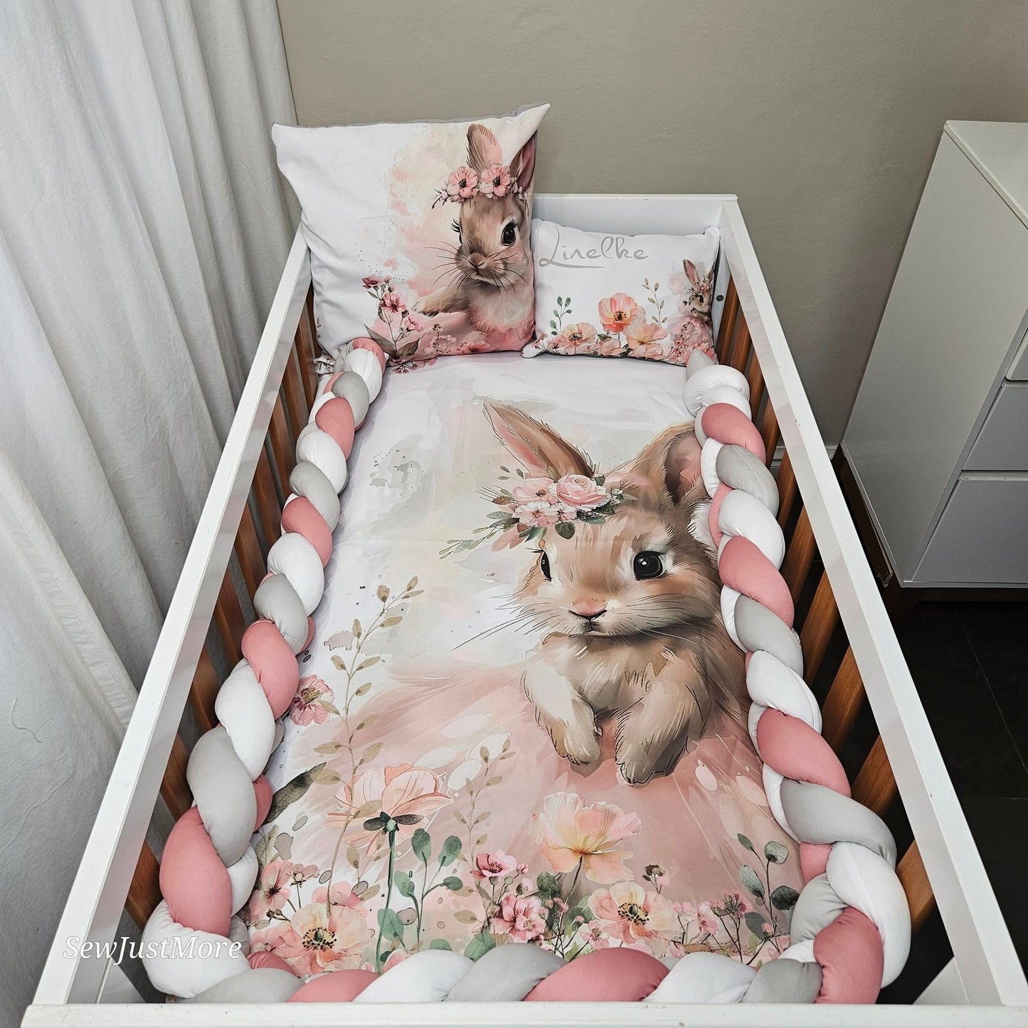 Boho Floral Ballerina Bunny  cot linen