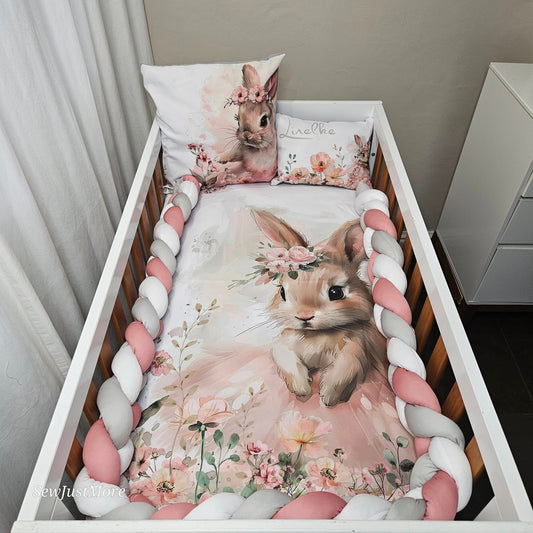 Boho Floral Ballerina Bunny  cot linen