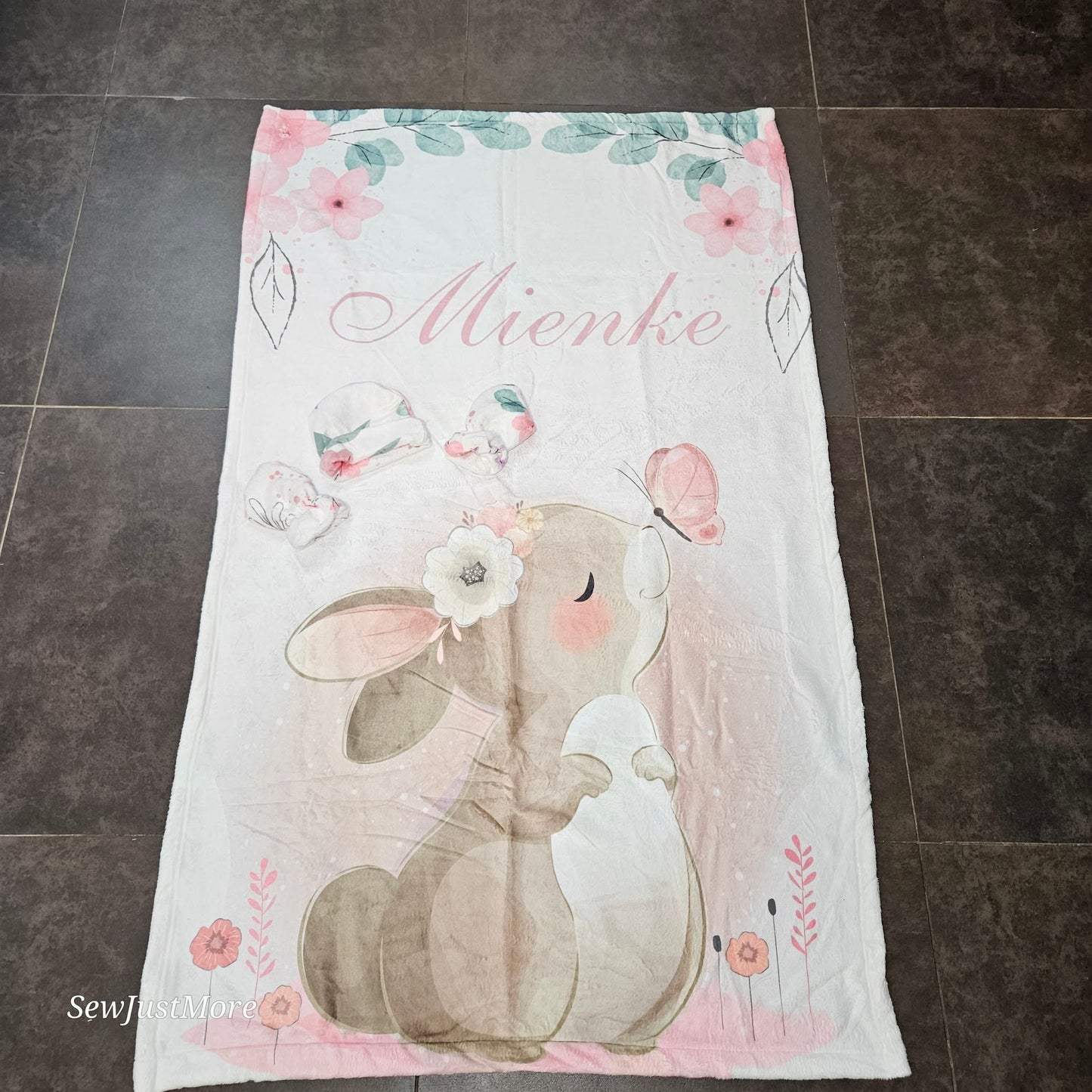 Soft Pink Boho Bunny cot linen