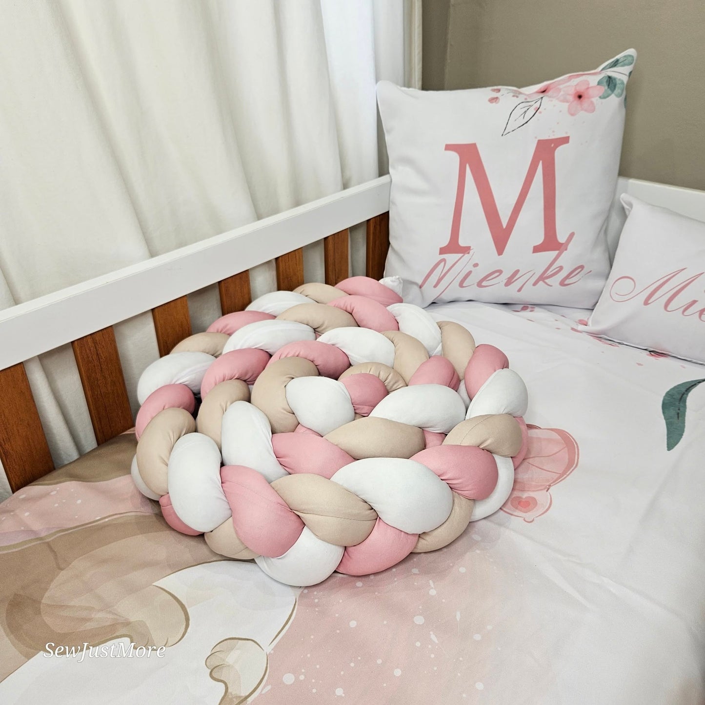 Soft Pink Boho Bunny cot linen