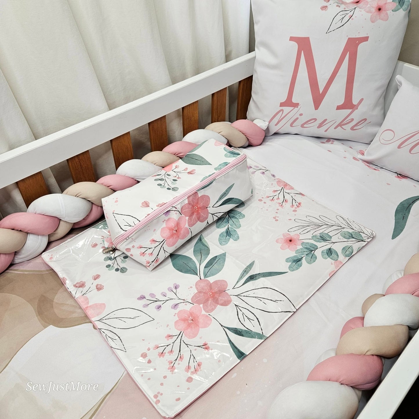 Soft Pink Boho Bunny travel nest Bag