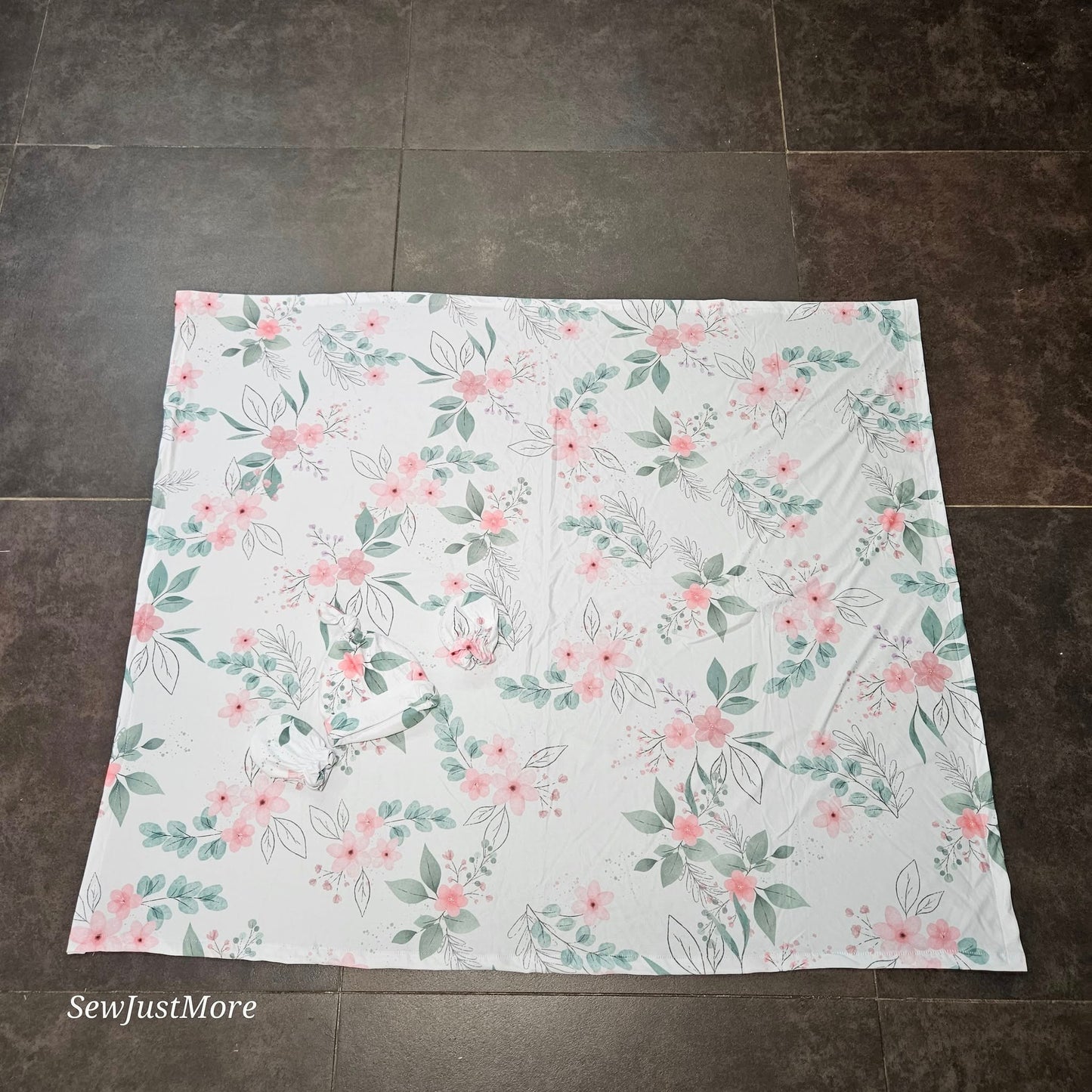 Soft Pink Boho Bunny Swaddle set