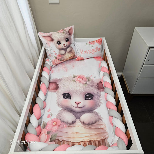 Cupcakes the Lamb cot linen