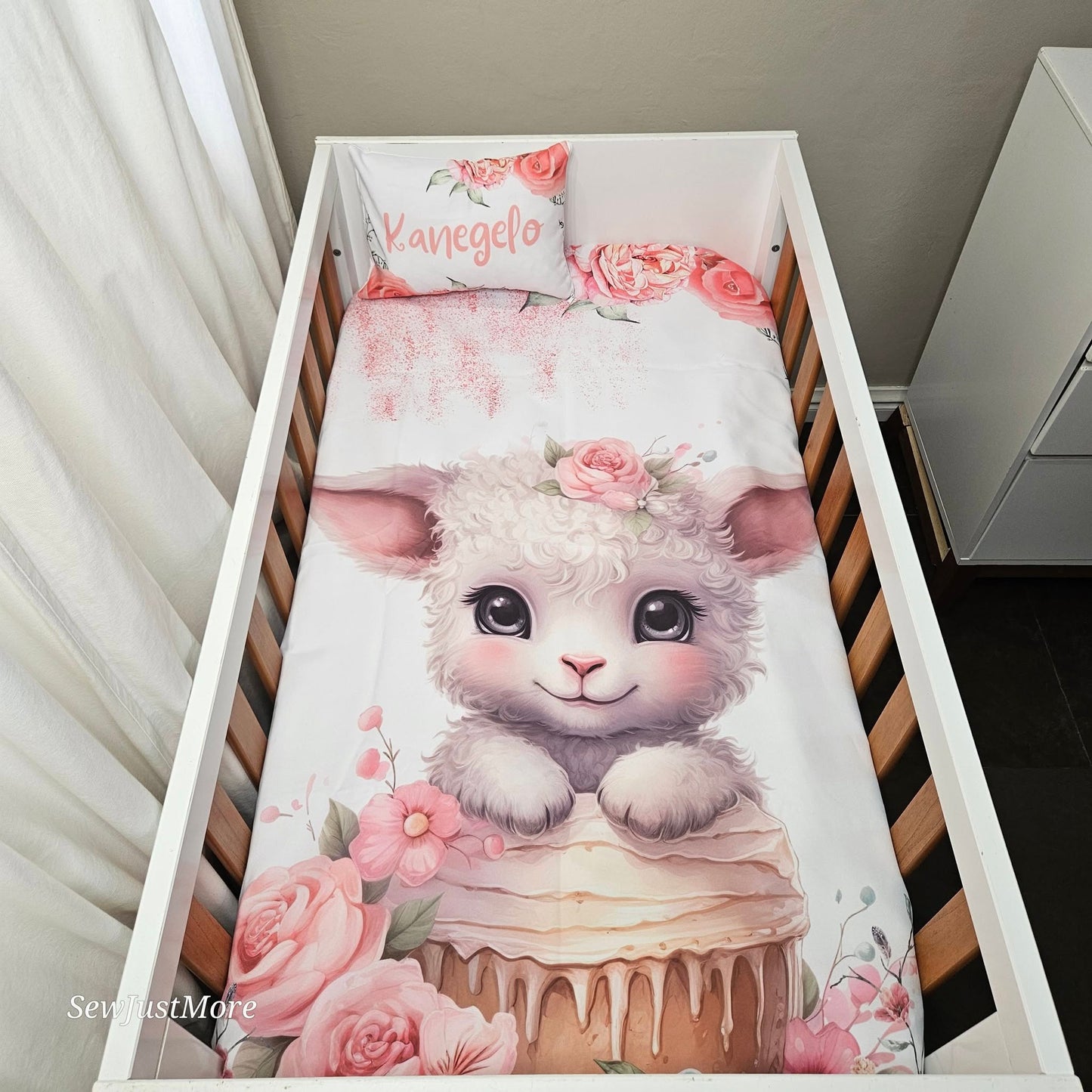 Cupcakes the Lamb cot linen